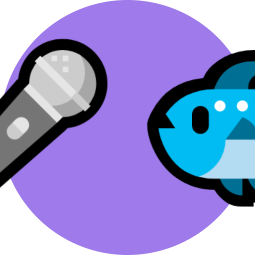 Babelfish logo, a microphone and a fish