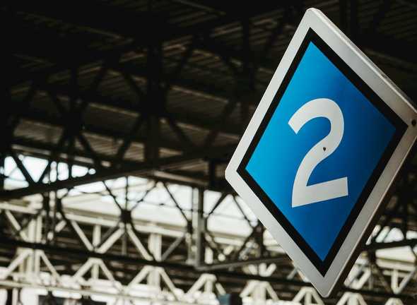A blue and grey sign with the number 2 on it. Photo by Sonny Ravesteijn (https://unsplash.com/photos/xyxjKdpUg4I)